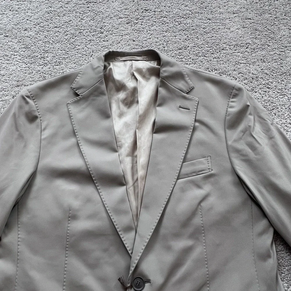 Boggi Milano B Tech Blazer Mens 48 Beige Stretch Travel Jacket Made Italy